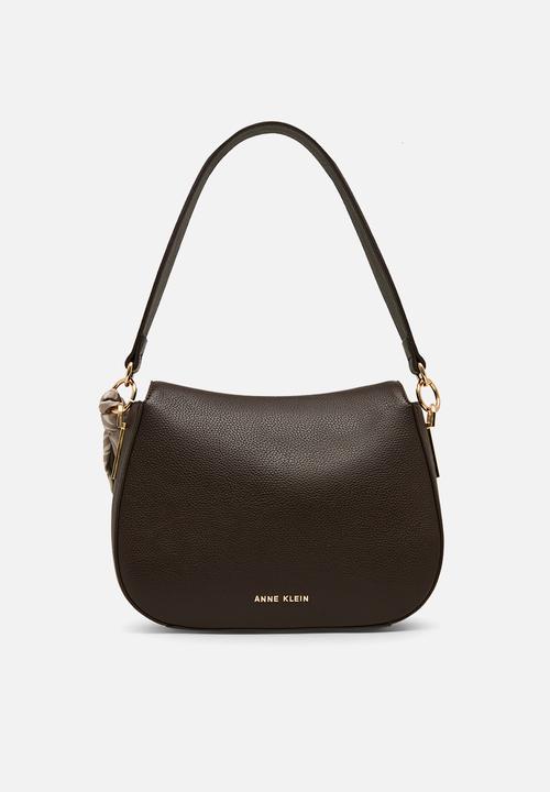 Anne Klein - Medium Flap - Espresso/Pearl White-Sesame