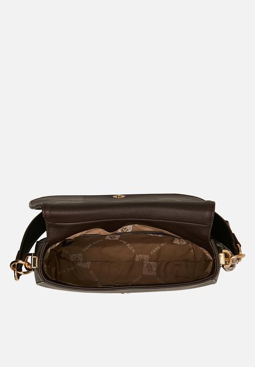 Anne Klein - Medium Flap - Espresso/Pearl White-Sesame
