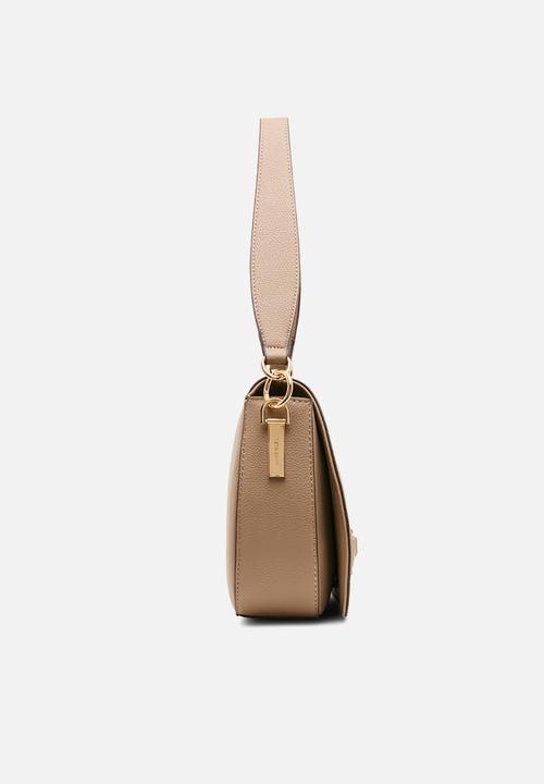 Anne Klein - Medium Flap - Truffle/Pearl White-Sesame