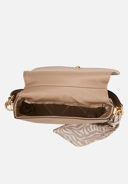 Anne Klein - Medium Flap - Truffle/Pearl White-Sesame