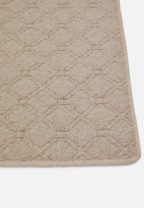 Sixth Floor - Amani Lattice Woven Wool Rug Flax
