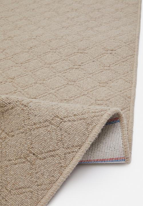 Sixth Floor - Amani Lattice Woven Wool Rug Flax
