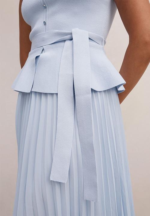 Forever New - Luella pleat mixed midi dress in soft blue