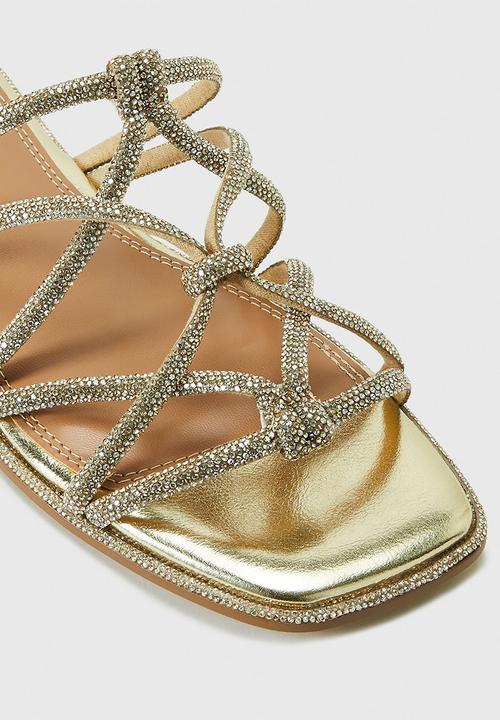 Forever New - Talia twisted vamp embellished flat sandal in gold