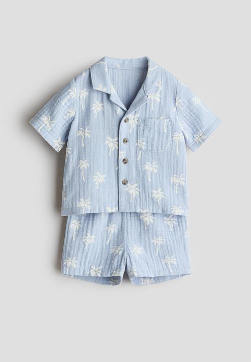 H&M - 2-Piece set - light blue/palm trees