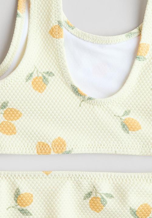 H&M - Textured bikini - light yellow/lemons