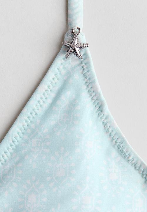 H&M - Charm-detail bikini - light blue/patterned