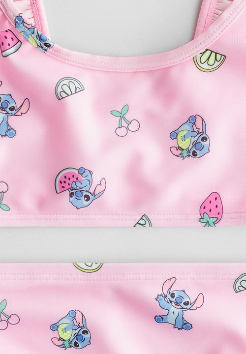H&M - Flounced printed bikini - light pink/lilo & stitch