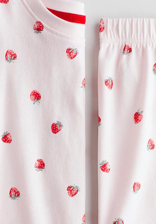 H&M - Patterned cotton pyjamas - light pink/strawberries