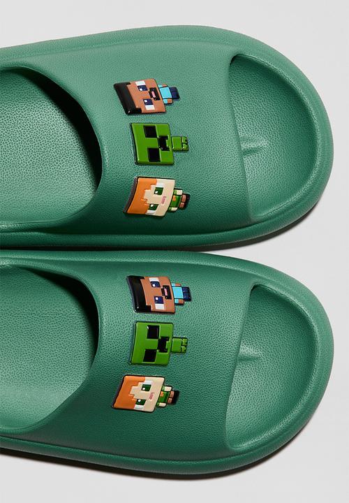 H&M - Chunky pool shoes - dark green/minecraft