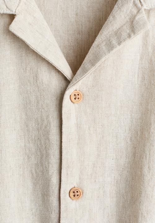 H&M - Linen-blend resort shirt - natural beige
