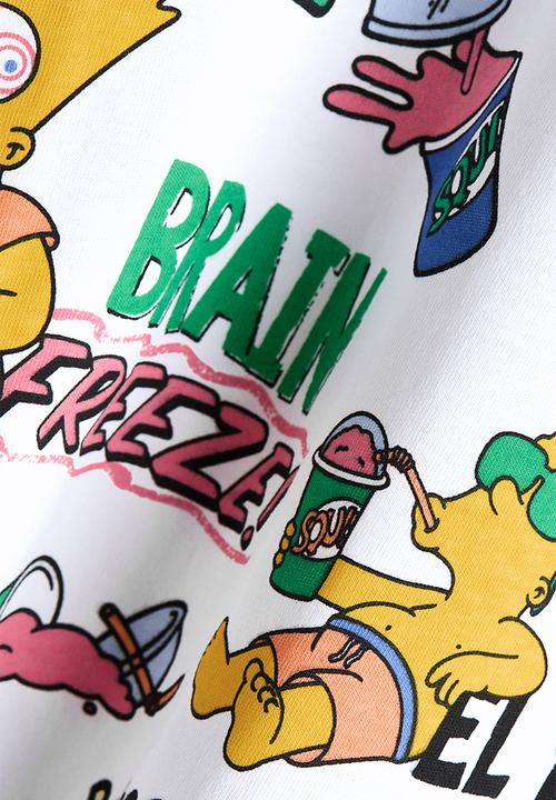 H&M - Print-motif cotton t-shirt - white/the simpsons