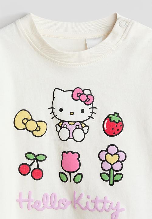 H&M - 2-pack printed cotton t-shirts - light purple/hello kitty