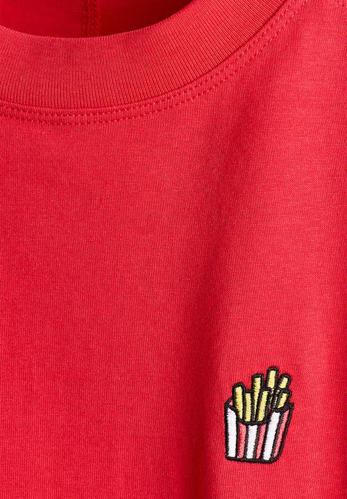H&M - Print-motif T-shirt - red/fries