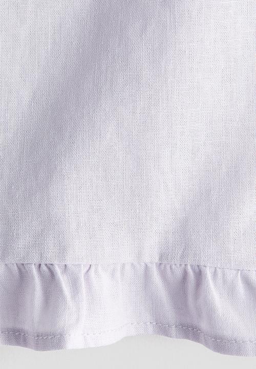 H&M - Linen-blend drawstring trousers - light purple
