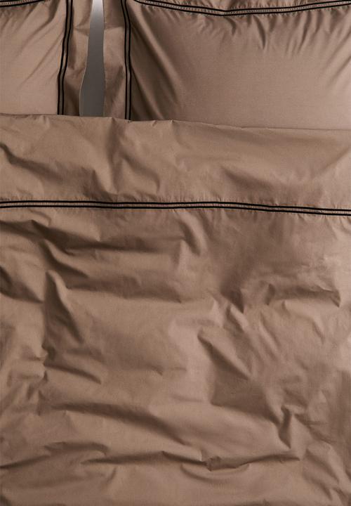 H&M - Cotton percale double/king duvet cover set - mole