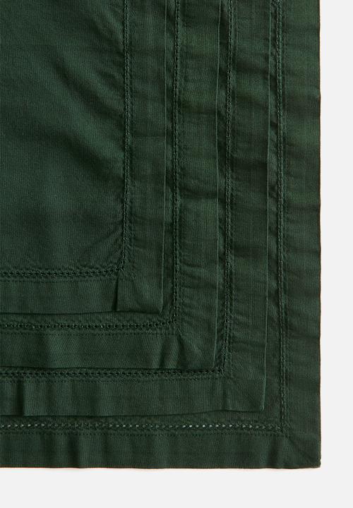 H&M - 4-pack cotton napkins - dark green
