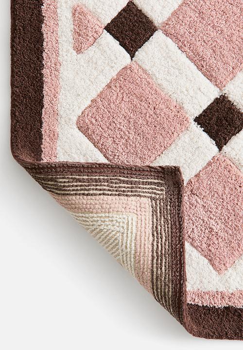 H&M - Tufted cotton bath mat - dusty pink/brown