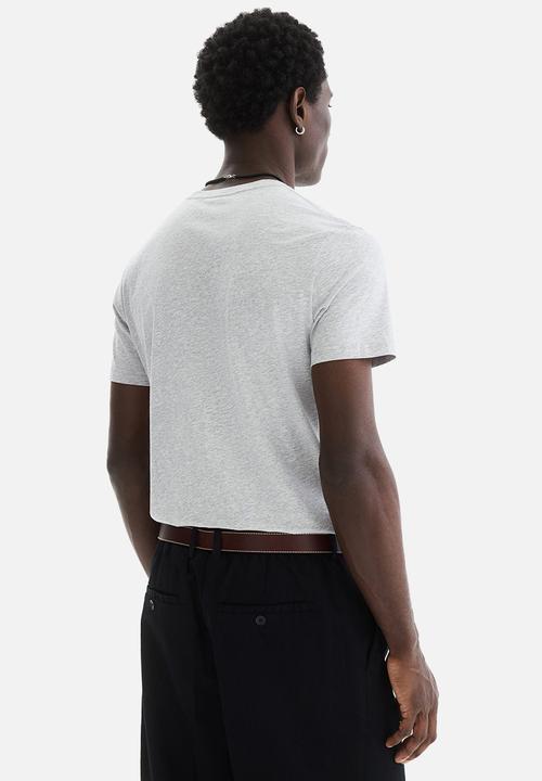 H&M - Slim fit pima cotton T-shirt - light grey marl