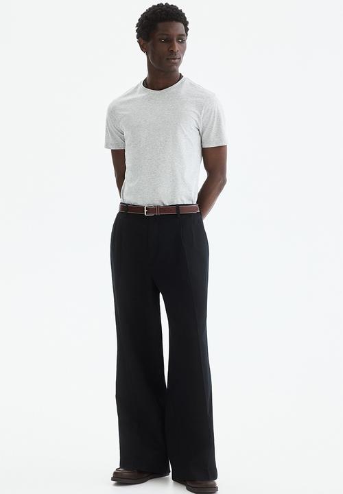 H&M - Slim fit pima cotton T-shirt - light grey marl