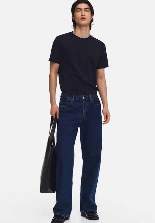 H&M - Slim fit pima cotton T-shirt - navy blue