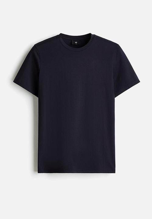 H&M - Slim fit pima cotton T-shirt - navy blue
