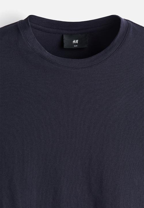 H&M - Slim fit pima cotton T-shirt - navy blue