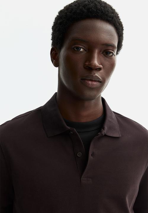 H&M - Regular fit pique polo shirt - dark brown