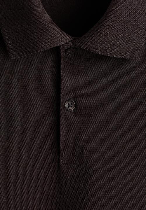 H&M - Regular fit pique polo shirt - dark brown