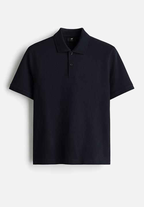 H&M - Regular fit pique polo shirt - navy blue