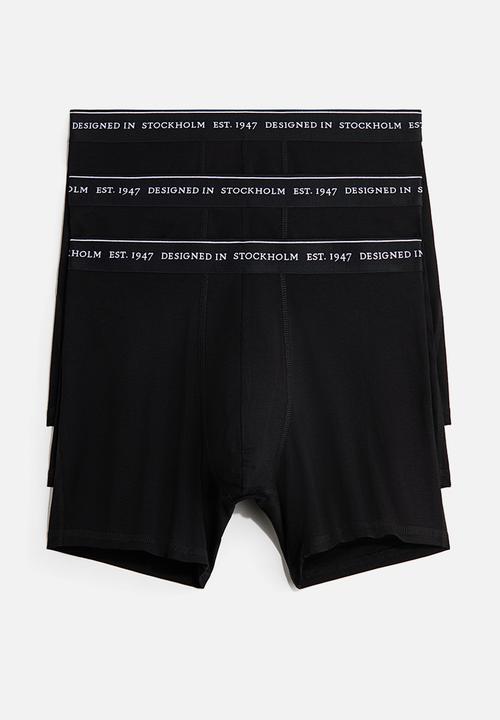 H&M - 3-Pack coolmax mid trunks - black