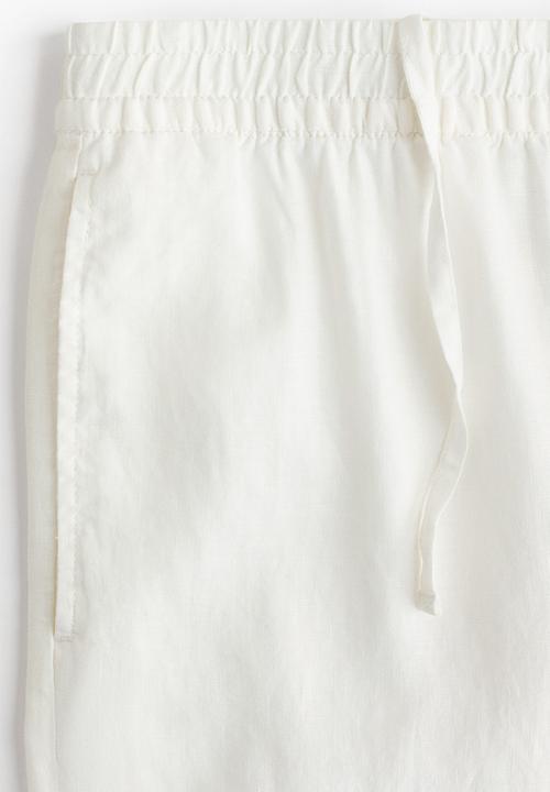 H&M - Loose fit linen trousers - cream