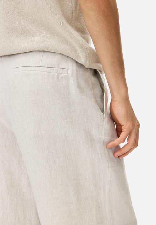 H&M - Loose fit linen trousers - light beige
