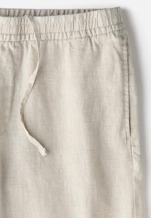 H&M - Loose fit linen trousers - light beige