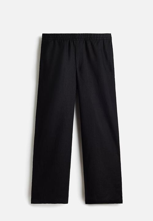 H&M - Loose fit linen trousers - black