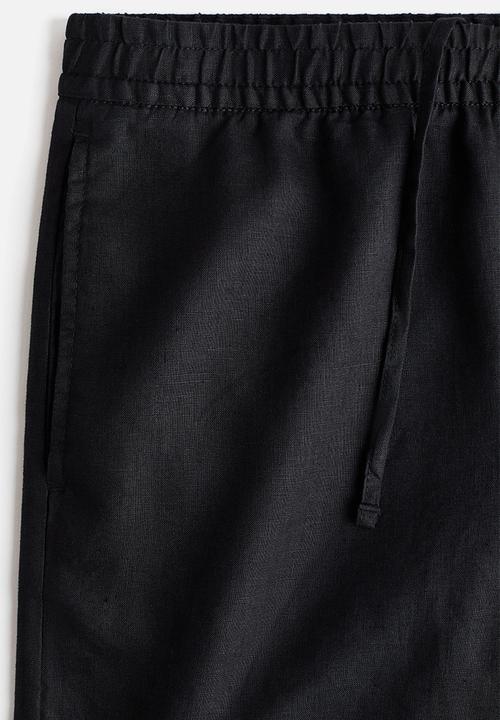 H&M - Loose fit linen trousers - black