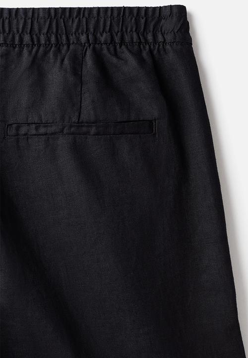 H&M - Loose fit linen trousers - black