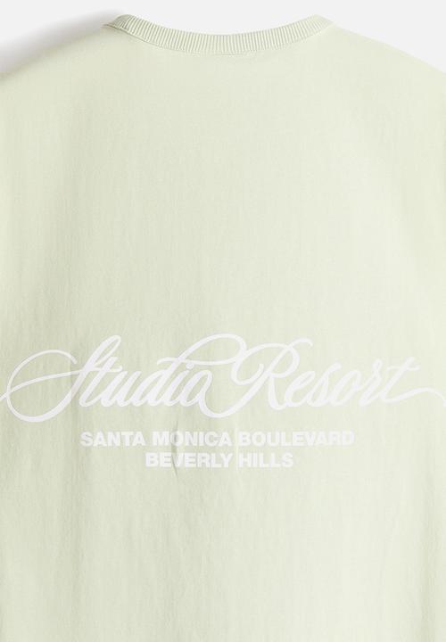 H&M - Loose fit printed vest top - light green/studio resort