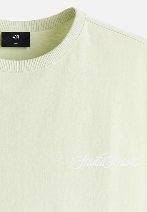 H&M - Loose fit printed vest top - light green/studio resort