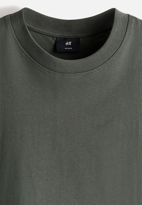 H&M - Relaxed fit cotton vest top - dark khaki green