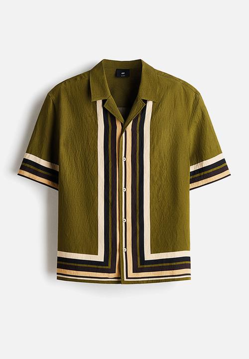 H&M - Relaxed fit resort shirt - dark khaki green