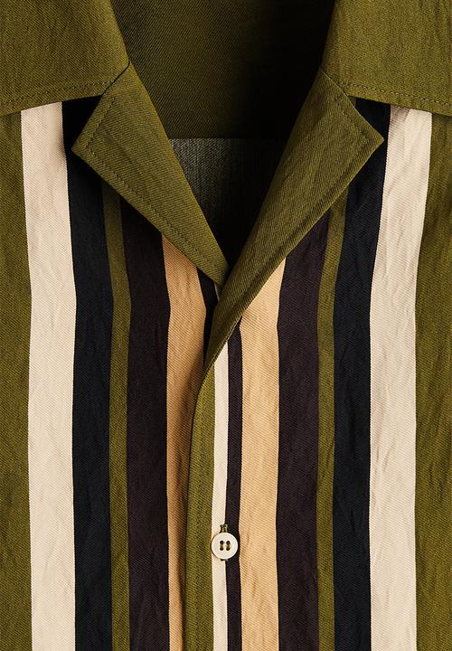 H&M - Relaxed fit resort shirt - dark khaki green