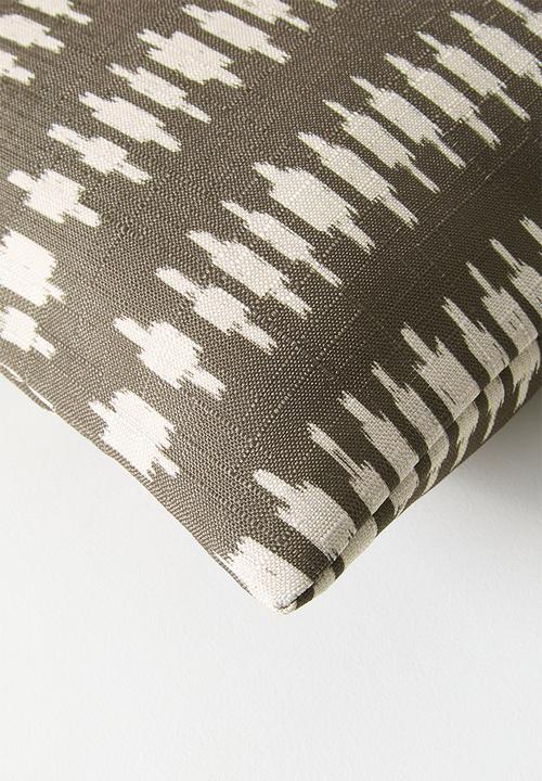 Sixth Floor - Tribe Print Cushion Cover - Taupe & Natural