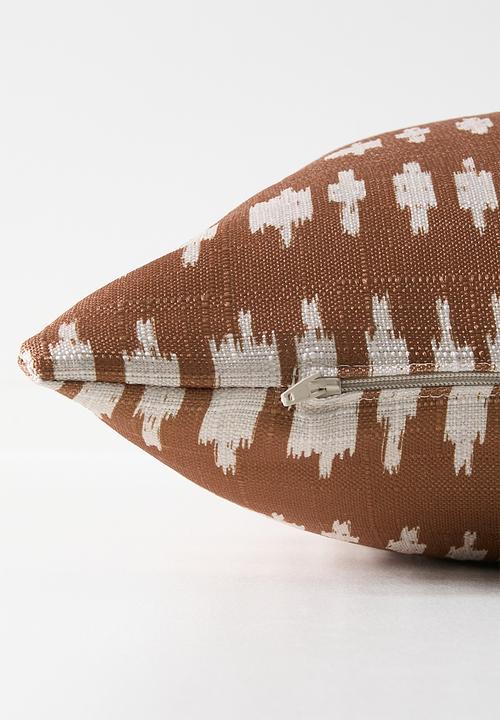 Sixth Floor - Tribe Print Cushion Cover - Rust & Natural