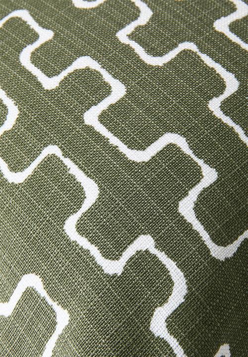 Sixth Floor - Retro Cushion Cover Olive & White