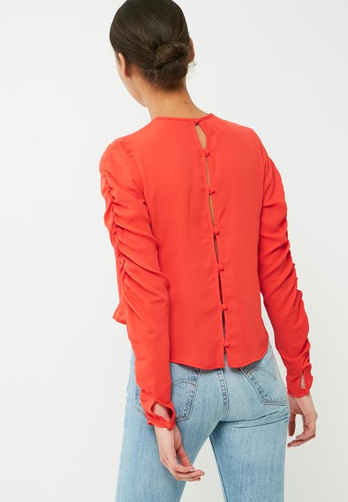 dailyfriday - Ruched sleeve blouse