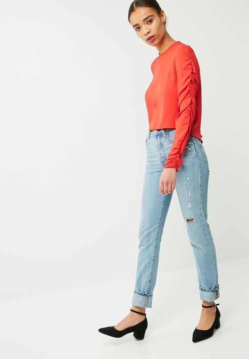 dailyfriday - Ruched sleeve blouse