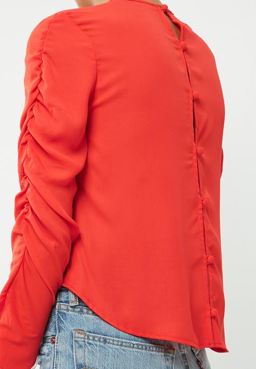 dailyfriday - Ruched sleeve blouse
