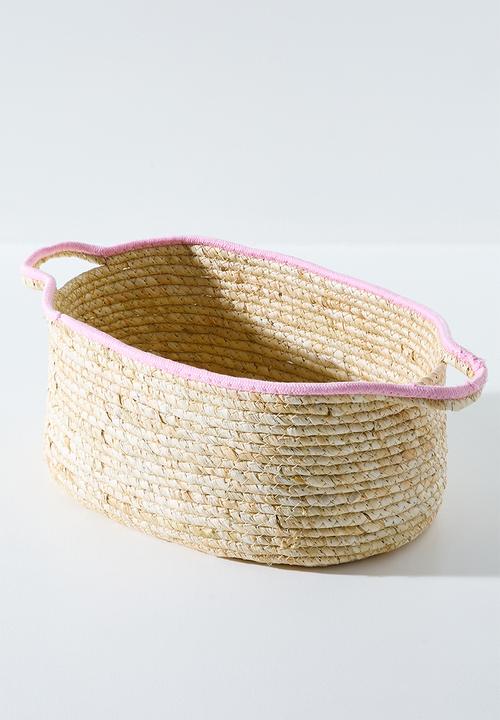 Pop Candy - Woven storage basket - neutral/pink