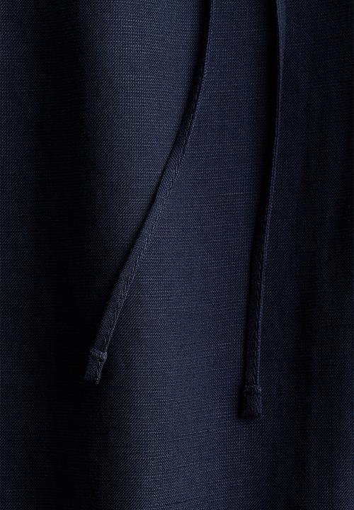 H&M - Linen-blend trousers - navy blue
